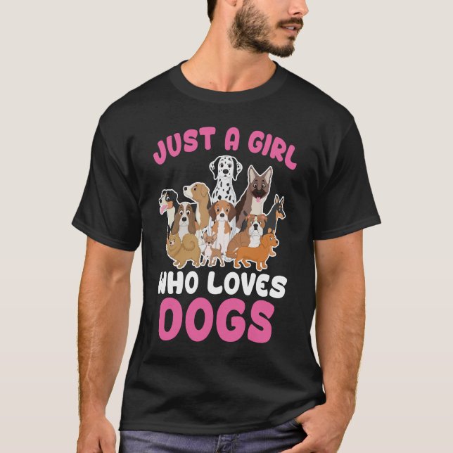 Juste une fille qui aime les chiens - T-shirt drôl (Devant)