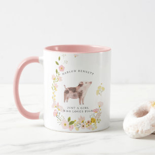 Juste une fille qui aime les cochons   Mug Monogra