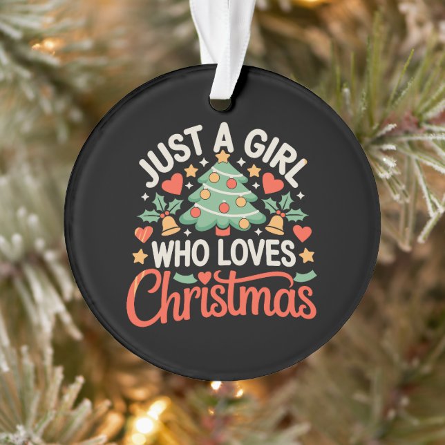 Juste Une Fille Qui Aime Les Cœurs D'arbre De Noël (Arbre)