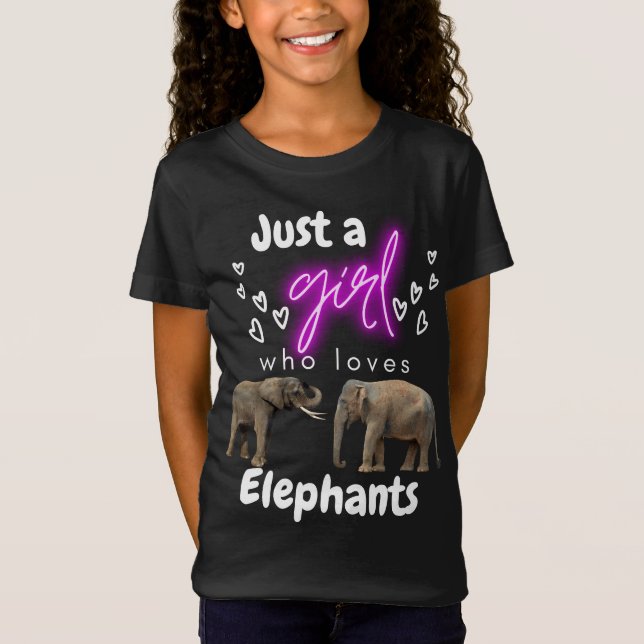 Juste une fille qui aime les éléphants T-shirt (Devant)