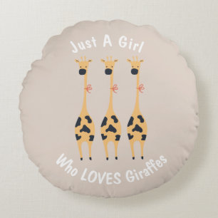 Juste une fille qui aime les Giraffes Coussin déco