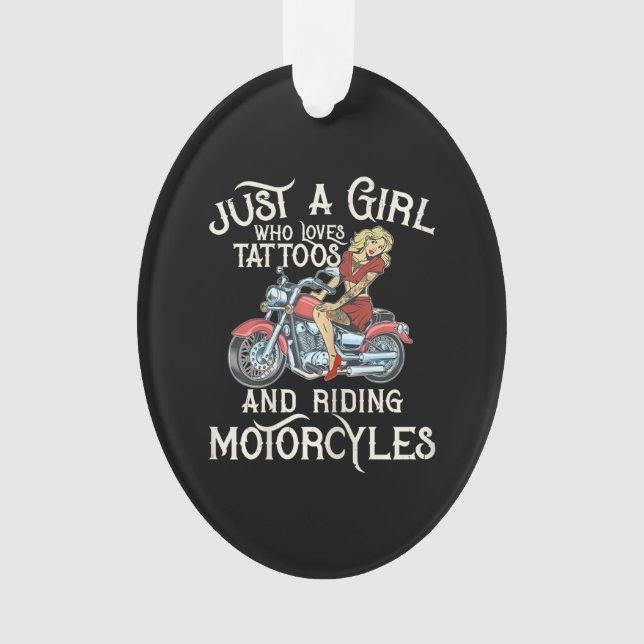Juste une fille qui aime les motos Funny Art Gift. (devant)