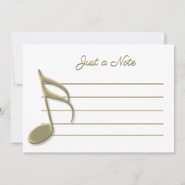 Juste une note Gold Music Note Cartes pour notes (Devant)