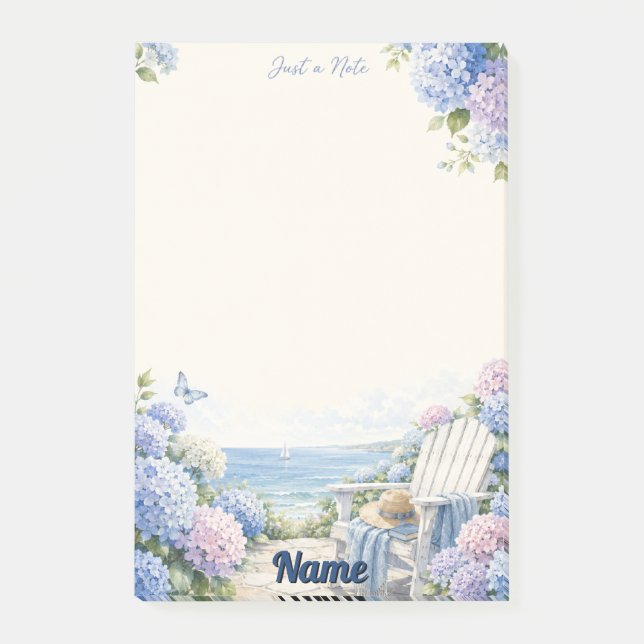 Juste une note Hydrangea côtier Bloc-notes Post-it (Devant)