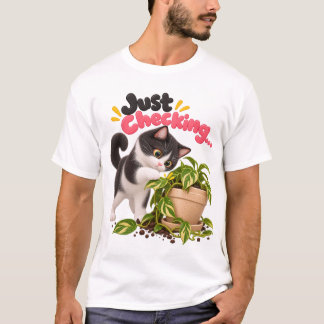 Juste vérifier ! T-shirt drôle de chat smoking