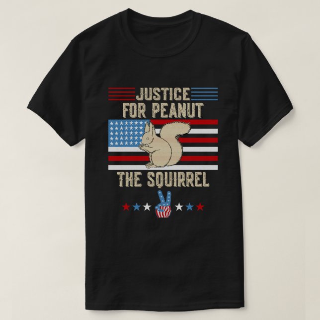 Justice Pour Peanut L'Écureuil T-Shirt – Montrez V (Design devant)