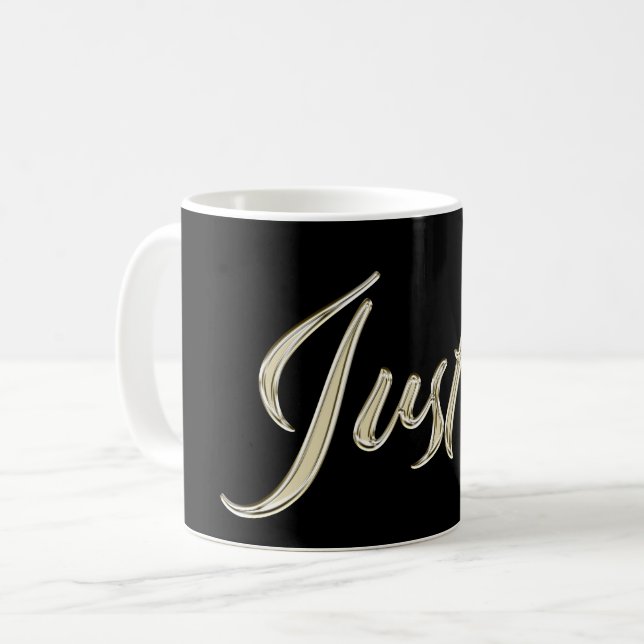 Justin Name whitegold Tasse Teetasse (Devant gauche)