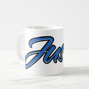 Justin prénom nom tasse bleue tasse à café