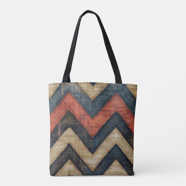 Jute Chevron Sac fourre-tout (Dos)