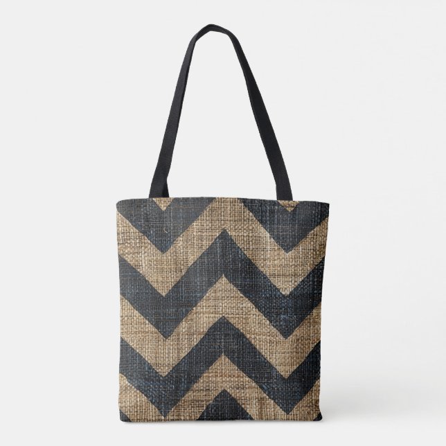 Jute Chevron Sac fourre-tout (Dos)