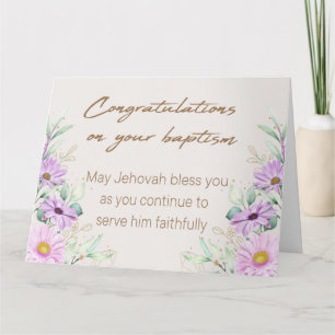 JW Baptism Cadeaux - Carte de voeux Fleur Rouge