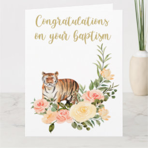 JW Baptism Cadeaux - Carte de voeux Tiger