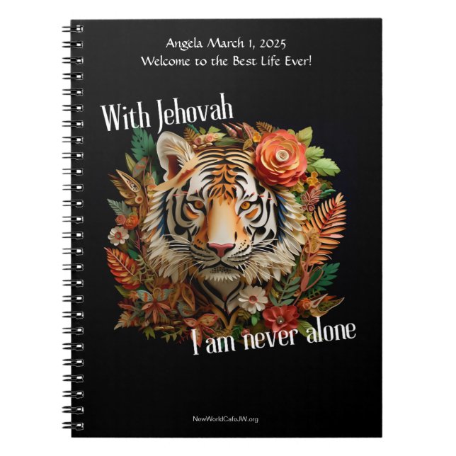 JW Baptism Keepsaké cadeau - Carnet de tigre (Devant)