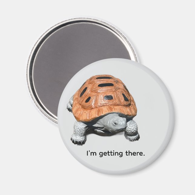 J'y arrive, aimants tortue boîte personnalisés (Recto/Verso)