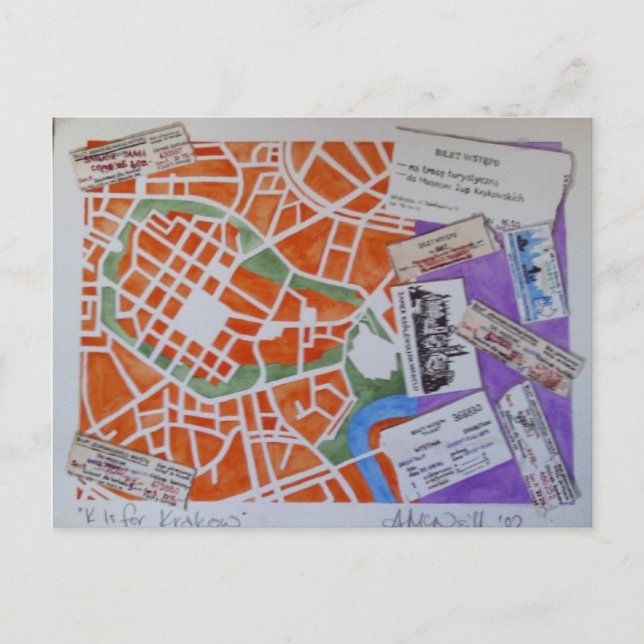 K est pour la carte postale de Cracovie (Devant)