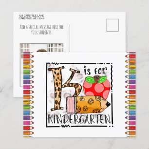 K est pour la carte postale photo de maternelle
