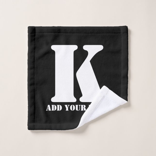 K Monogramme classique tendance mariage personnali (Gant de toilette)
