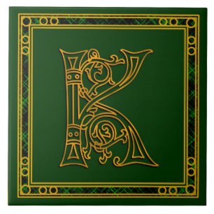 K Monogramme "Irish Gold on Green" Carreaux en cér