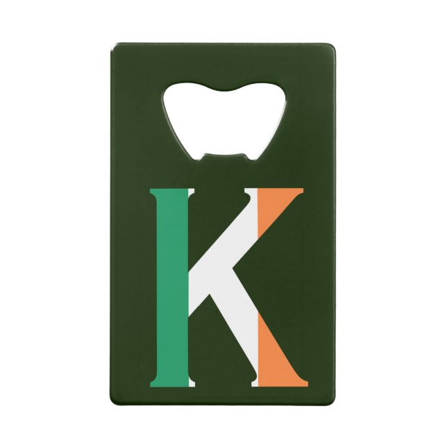 K Monogramme superposé sur le bocal drapeau irland (Devant)