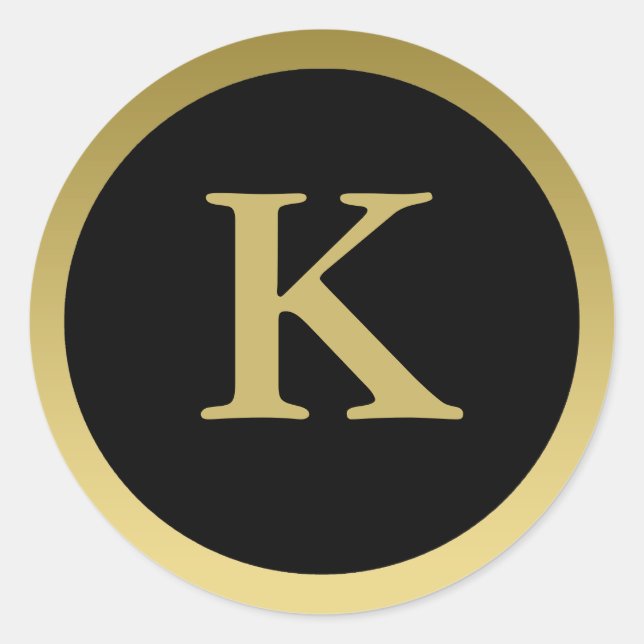 K :: Stickers Monogram K Elegant Gold et Black (Devant)