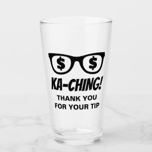 Ka-ching signe dollar dans les yeux verre à pourbo