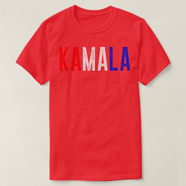 KA MA LA Kamala Rouge Blanc Bleu TShirt 2 (Design devant)