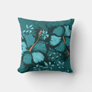 Kahala Hibiscus Hawaïen Tropical Coussin Carrés