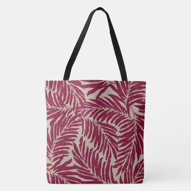 Kahanu Palms Hawaiian Linen Texture Sac de plage (Devant)