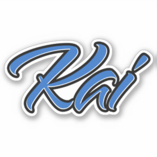 Kai Nom bleu Autocollant Autocollant