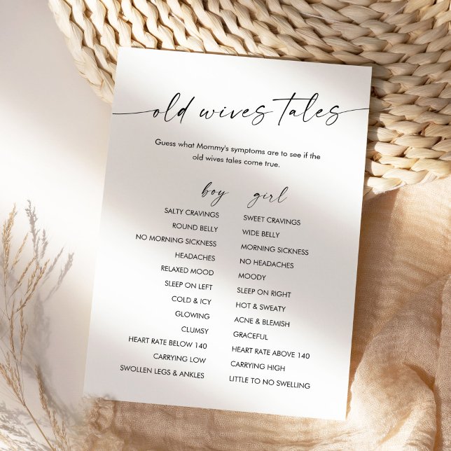 KAIA Old Wives Tales Baby shower Carte de jeu (Créateur téléchargé)