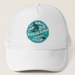 Kailua Kona Hawaii turquoise surfer logo casquette