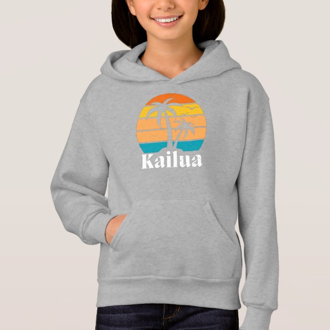 Kailua Rétro Vintage Sweat à capuche (Devant)