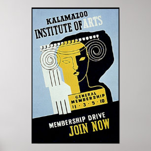 Kalamazoo Institute of Arts - Poster WPA Vintage
