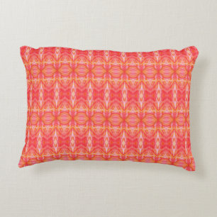 Kaleidope Motif rose et orange - Coussin d'accentu