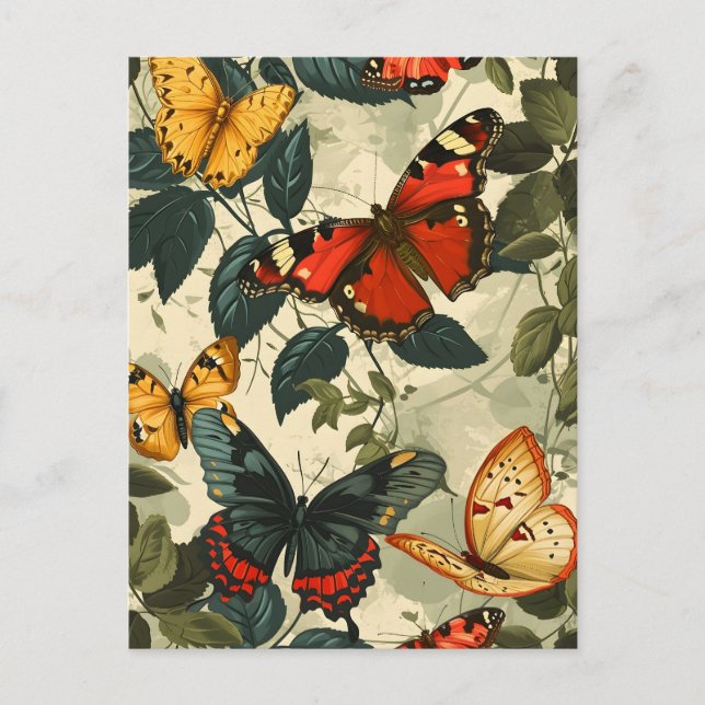 Kaleidoscope à papillon : Carte postale Vintage (Devant)