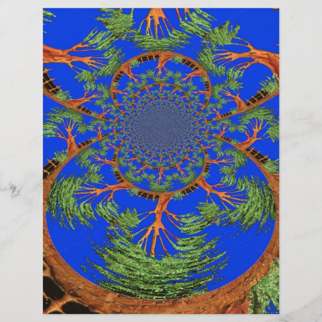 Kaleidoscope Acacia Arbre Art Imprimer/Graphique (Devant)