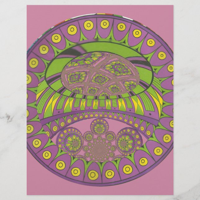 Kaleidoscope africain violet et jaune traditionnel (Devant)