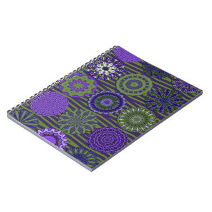 Kaleidoscope Amusant, Carnet Spiral Vert Violet
