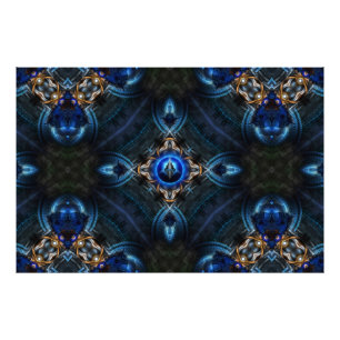 Kaleidoscope Bleu doré x75 Impression photo