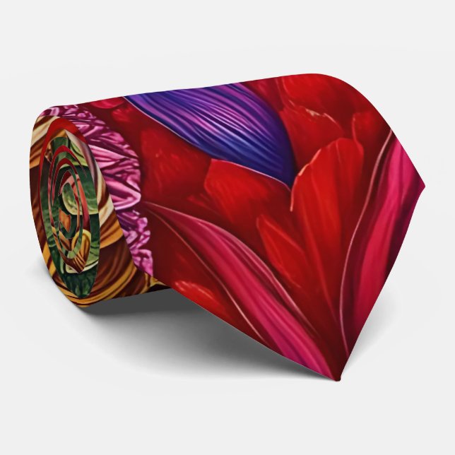 Kaleidoscope de couleurs Cravate floral (Roulé)