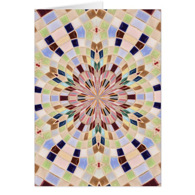 Kaléidoscope de mosaïque bleue et verte (Devant)