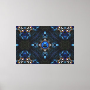 Kaleidoscope en toile bleu doré x75