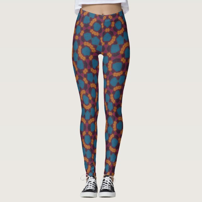 Kaleidoscope Floral Half-Print Leggings (Devant)