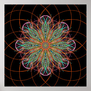 Kaleidoscope Mandala Art Energy Flower Poster