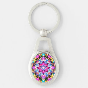 Kaleidoscope Mandala – Porte-clés métallique radie