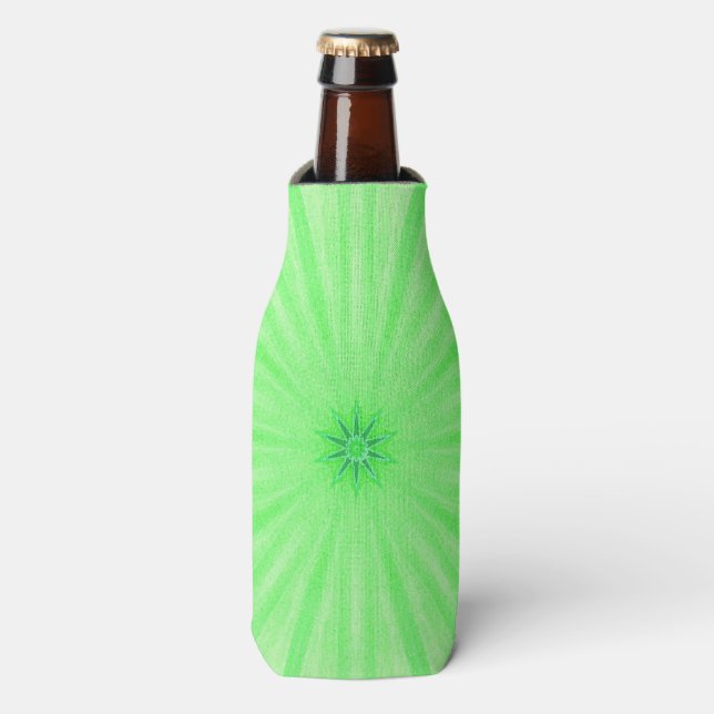 Kaleidoscope Vert Géométrique Spots Glacière boute (Bottle Devant)