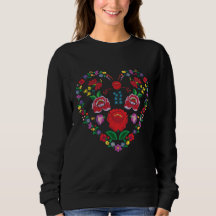 Kalocsa Broderie Sweatshirt de base pour femmes