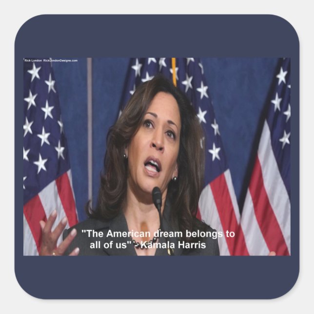 Kamala Harris & Citations Autocollants du Rêve Amé (Devant)