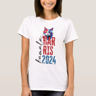 Kamala Harris Patriotic Cat T-Shirt