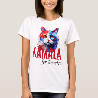 Kamala Harris Patriotic Cat T-Shirt